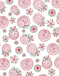 Whimsical Red Floral Swirl Rug
