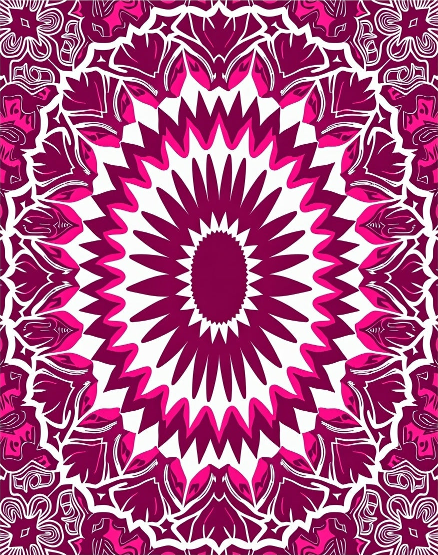 Vibrant Geometric Floral Mandala Pattern Rug
