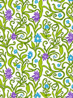 Spring Green Purple Blue Floral Swirls Rug