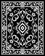 Ornate Floral Damask Pattern Rug