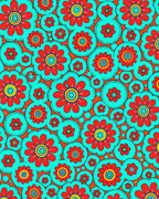 Retro Floral Abstract Pattern Rug