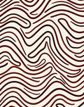 Brown Wavy Abstract Line Art Rug