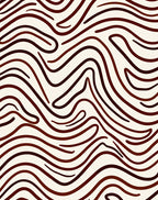 Brown Wavy Abstract Line Art Rug