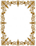 Ornate Golden Swirl Leaf Frame Rug
