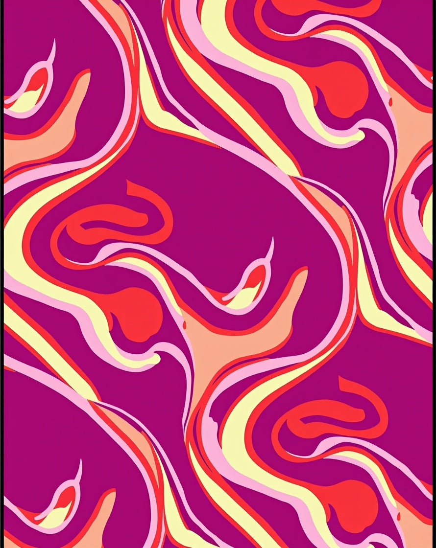 Vibrant Swirling Abstract Pattern Rug