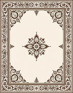 Ornate Floral Scrollwork Classic Design Rug