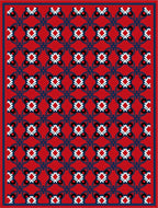 Bold Red Geometric Tile Pattern Rug