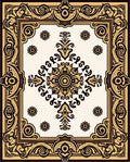 Ornate Floral Scrollwork Elegant Pattern Rug
