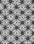 Black White Floral Star Pattern Rug