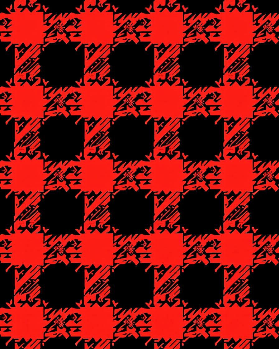 Bold Red Tartan Graphic Pattern Rug