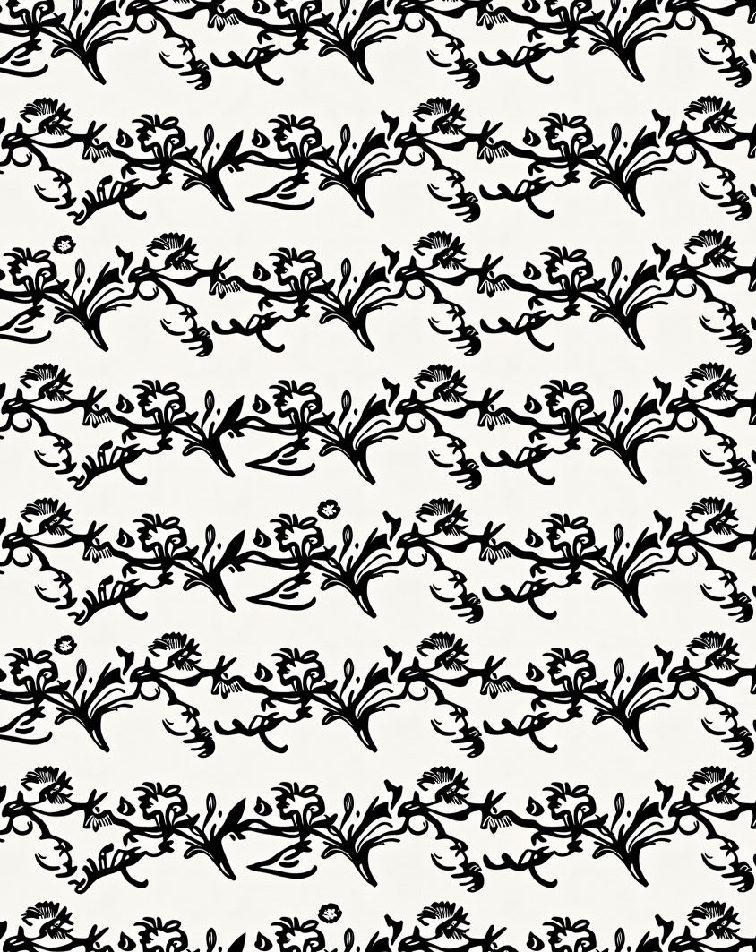 Delicate Floral Vine Pattern Rug