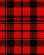 Classic Red Black Plaid Pattern Rug