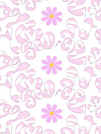 Pastel Pink Floral Abstract Design Rug