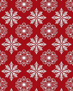 Red White Snowflake Pattern Rug