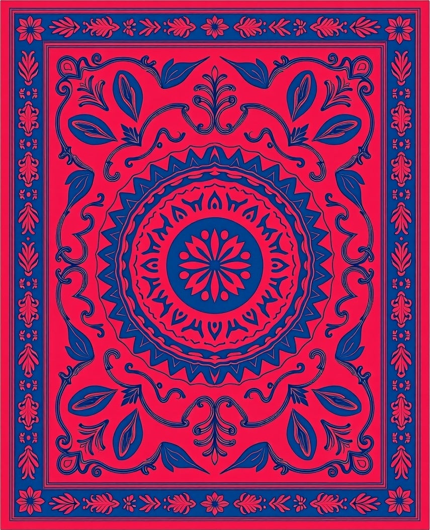 Bold Floral Mandala Design Rug