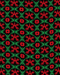 Red Green Floral Butterfly Pattern Rug