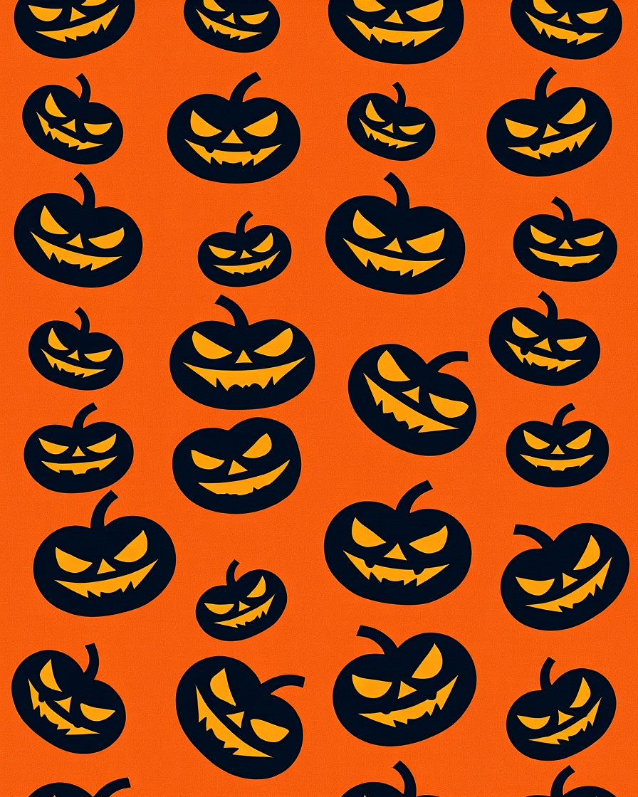 Spooky Jack O Lantern Pattern Design Rug