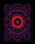 Vibrant Red Purple Sunburst Pattern Rug