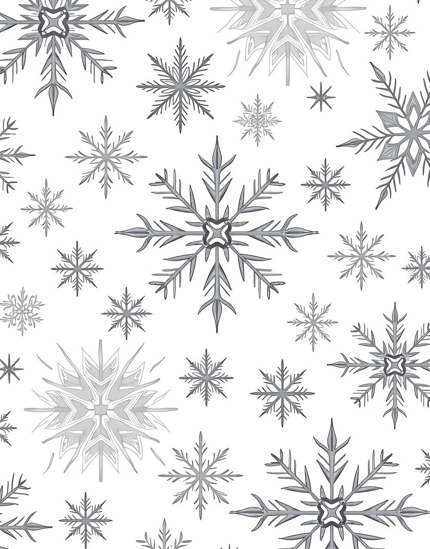 Winter Snowflake Patterned Design Rug