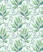 Green Leaf And Vine Pattern Rug