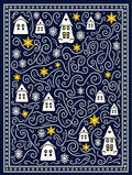 Cozy Village Winter Stars Navy Rug
