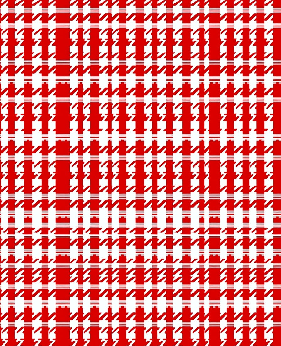 Classic Red Houndstooth Pattern Rug
