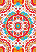Colorful Sunburst Mandala Pattern Rug
