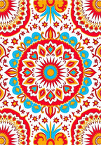 Colorful Sunburst Mandala Pattern Rug
