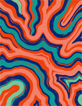 Vibrant Wavy Stripe Pattern Rug