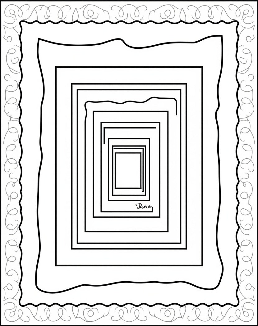 Concentric Square Layered Design Rug