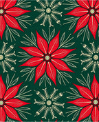Bold Red Floral Pattern Rug
