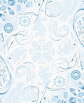 Soft Blue Abstract Floral Swirl Rug