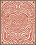 Abstract Red Swirls Face Design Rug
