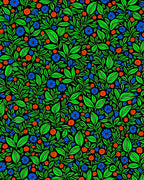 Vibrant Green Blue Orange Floral Explosion Rug