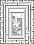Modern Abstract Maze Line Art Rug