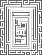 Modern Abstract Maze Line Art Rug