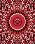 Radiant Crimson Mandala Pattern Rug