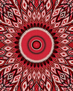 Radiant Crimson Mandala Pattern Rug