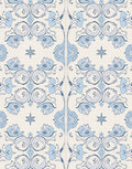 Blue Scroll Floral Classic Pattern Rug