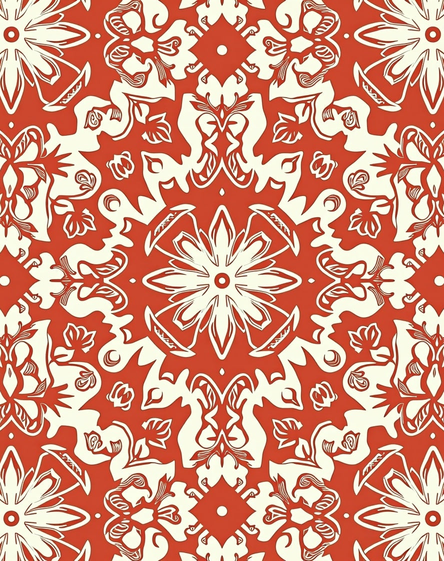 Floral Medallion Art Nouveau Pattern Rug