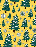 Whimsical Evergreen Snowfall Pattern Rug