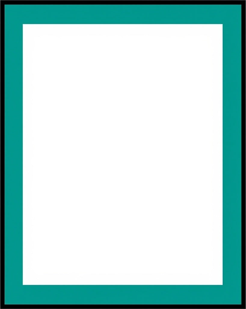 Bold Teal Bordered Square Design Rug