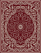 Intricate Burgundy Floral Design Rug
