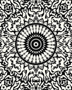 Bold Black White Mandala Pattern Rug