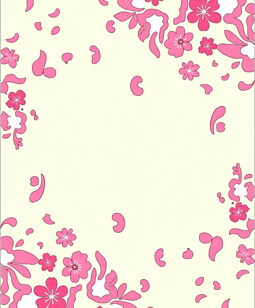 Pink Floral Blossom Pattern Rug