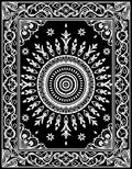 Bold Black White Mandala Pattern Rug
