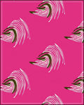 Vibrant Pink Swirl Geometric Design Rug