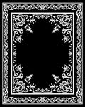 Ornate White Floral Border Rug