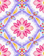 Pink And Purple Floral Medallion Rug