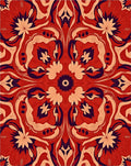 Bold Red Floral Mandala Design Rug